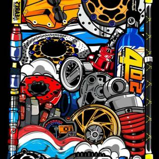 Car stickers wallpaper