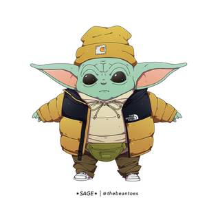 Baby Yoda drip wallpaper