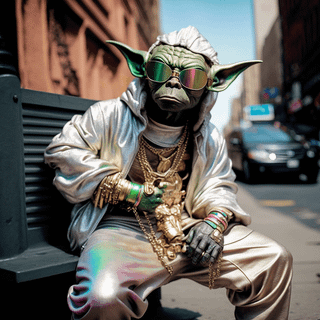 Baby Yoda drip wallpaper