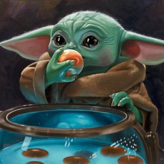 Baby Yoda drip wallpaper