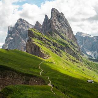 Dolomites Italy Seceda Mountain Ridge wallpaper