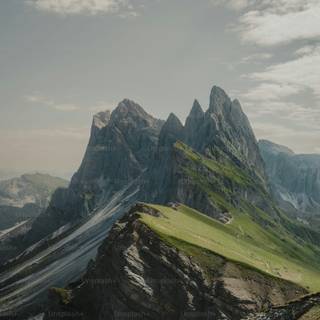 Dolomites Italy Seceda Mountain Ridge wallpaper
