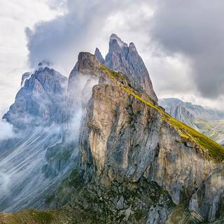 Dolomites Italy Seceda Mountain Ridge wallpaper