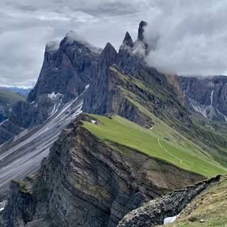 Dolomites Italy Seceda Mountain Ridge wallpaper