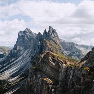 Dolomites Italy Seceda Mountain Ridge wallpaper