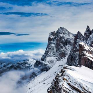 Dolomites Italy Seceda Mountain Ridge wallpaper