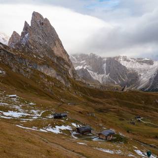 Dolomites Italy Seceda Mountain Ridge wallpaper
