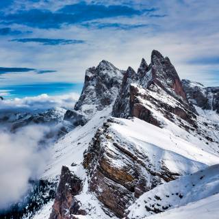 Dolomites Italy Seceda Mountain Ridge wallpaper