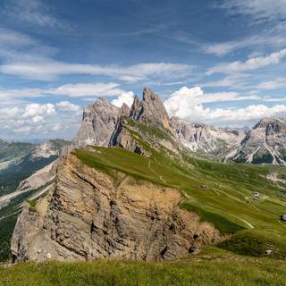 Dolomites Italy Seceda Mountain Ridge wallpaper