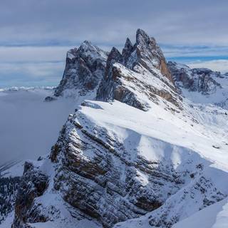 Dolomites Italy Seceda Mountain Ridge wallpaper