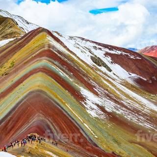 Andes Peru Rainbow Mountain landscape wallpaper
