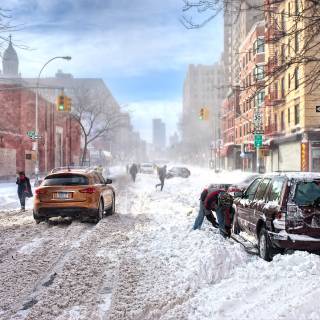 Winter snow town wallpaper