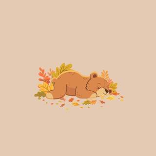 Autumn bear aesthetic wallpaper
