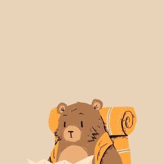 Autumn bear aesthetic wallpaper