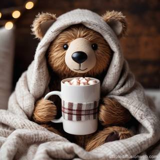Hot cocoa and warm blankets cozy Christmas wallpaper