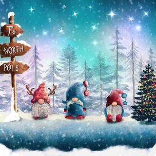 Christmas gnomes wallpaper