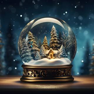 Snow globe Christmas scene wallpaper