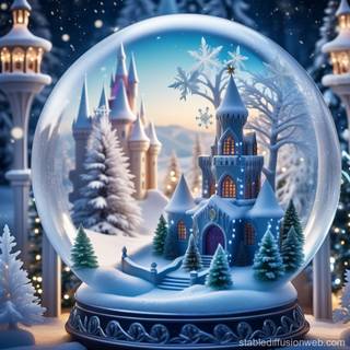 Snow globe Christmas scene wallpaper
