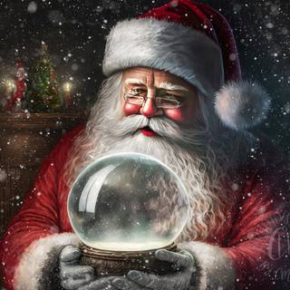 Snow globe Christmas scene wallpaper