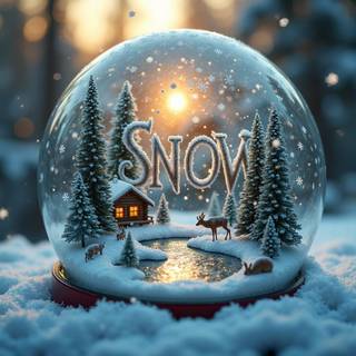 Snow globe Christmas scene wallpaper