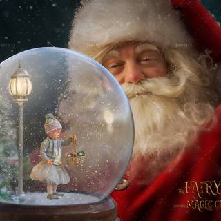 Snow globe Christmas scene wallpaper