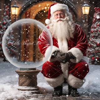 Snow globe Christmas scene wallpaper