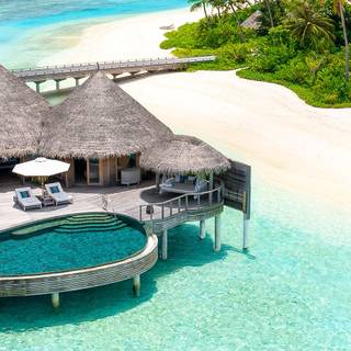 Maldives overwater bungalows wallpaper