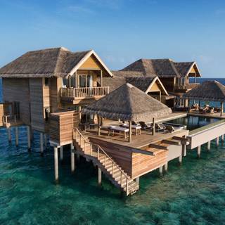 Maldives overwater bungalows wallpaper