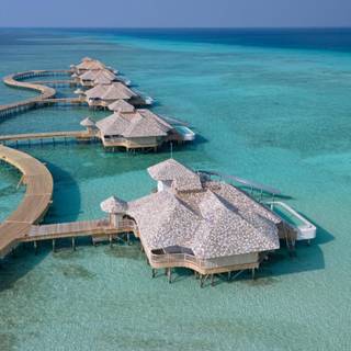 Maldives overwater bungalows wallpaper