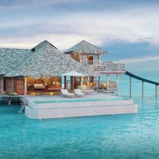 Maldives overwater bungalows wallpaper