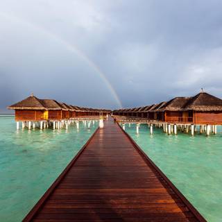 Maldives overwater bungalows wallpaper