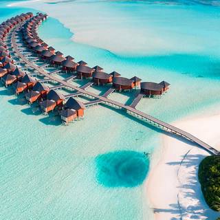 Maldives overwater bungalows wallpaper
