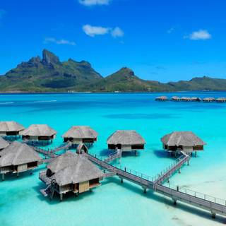 Maldives overwater bungalows wallpaper