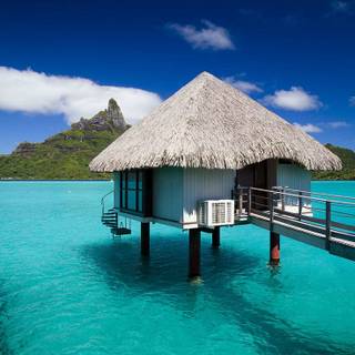 Maldives overwater bungalows wallpaper