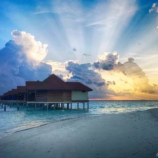 Maldives overwater bungalows wallpaper