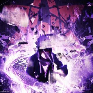 Purple Sasuke desktop wallpaper