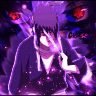 Purple Sasuke desktop wallpaper