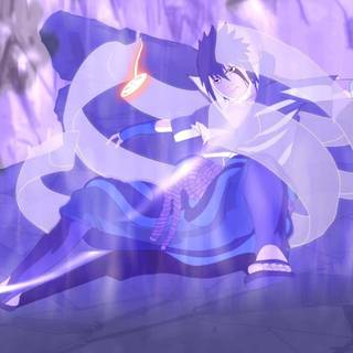 Purple Sasuke desktop wallpaper