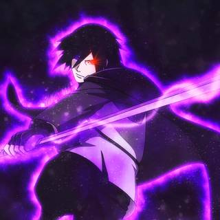 Purple Sasuke desktop wallpaper