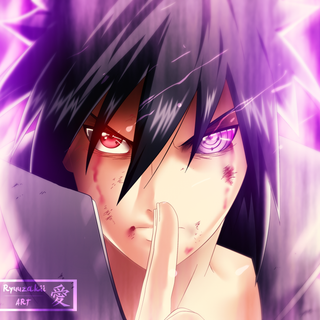 Purple Sasuke desktop wallpaper