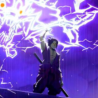 Purple Sasuke desktop wallpaper