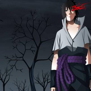 Purple Sasuke desktop wallpaper