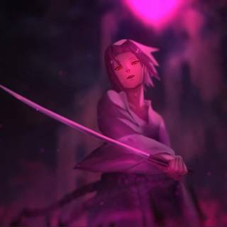 Purple Sasuke desktop wallpaper