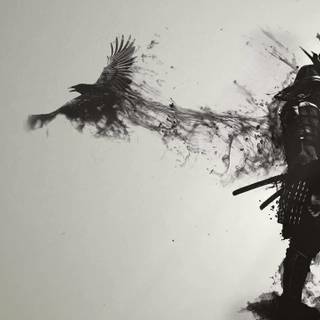 Black white samurai wallpaper
