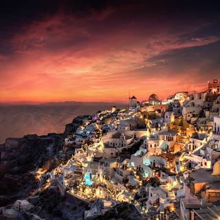 Greece night wallpaper