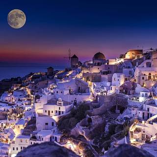 Greece night wallpaper