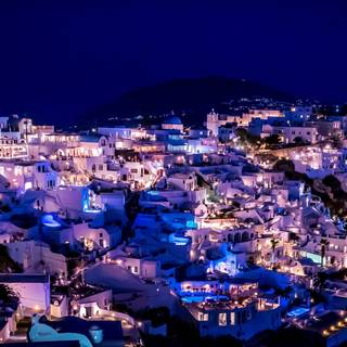 Greece night wallpaper