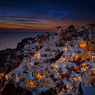 Greece night wallpaper