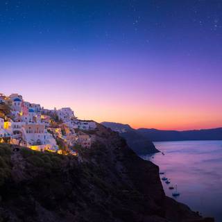 Greece night wallpaper