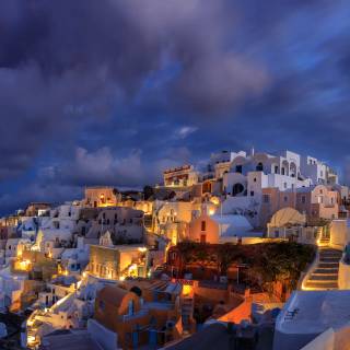 Greece night wallpaper